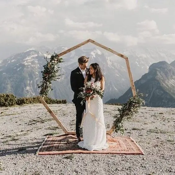 Backdrop hexagoon verhuur bruiloft