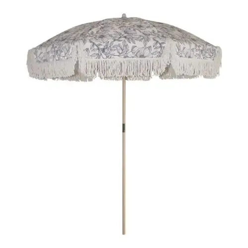 Parasol Boho tassel blauw