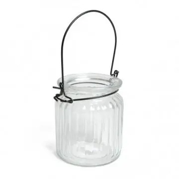 Theelicht hangglas ribbel