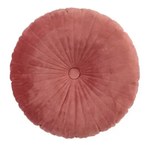 Rond Kussen Velvet Oudroze