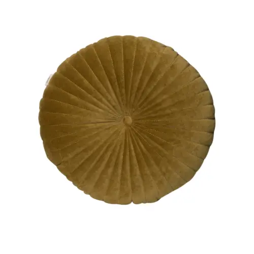 Rond Kussen Velvet Mosterd - Afbeelding 2