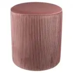 Poef oud roze geribbeld
