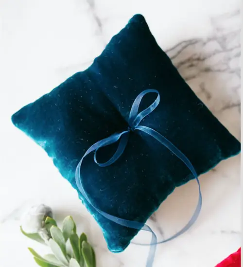 Ringkussen velvet blauw