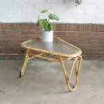 Bijzettafel rotan geo
