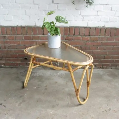 Bijzettafel rotan geo