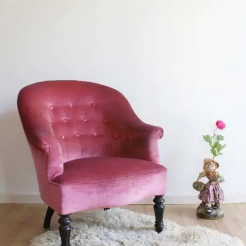 Vintage roze fauteuil