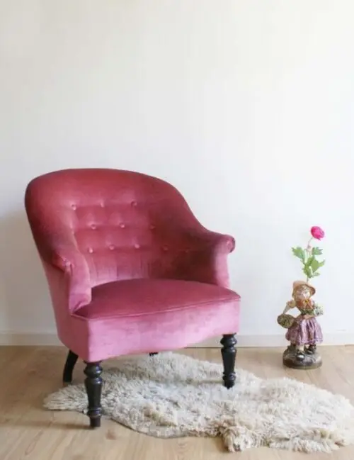 Vintage roze fauteuil