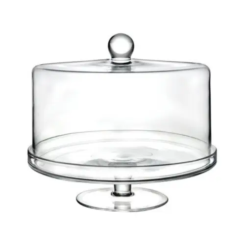 Taartplateau glas met stolp