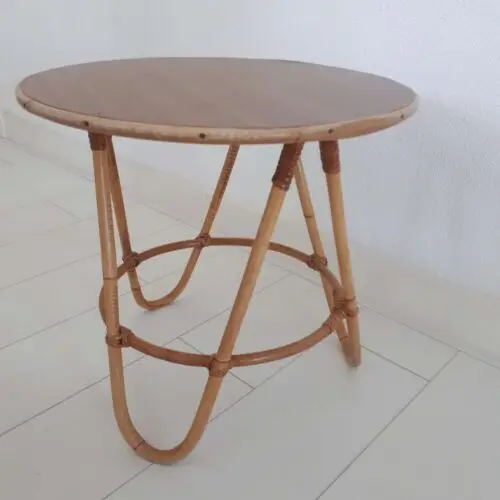 Rotan vintage bijzettafel