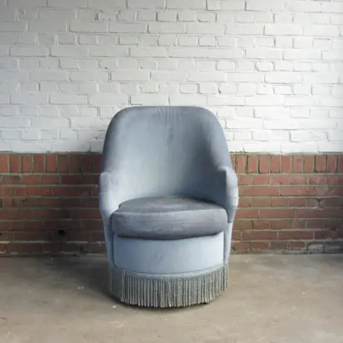 Vintage Fauteuil blue velvet