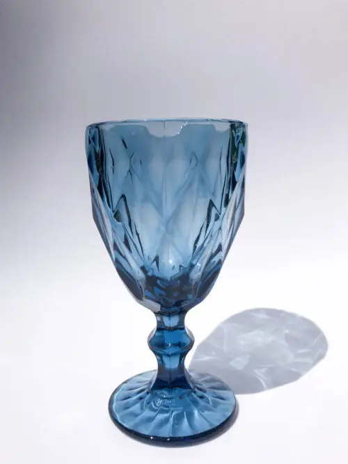 Wijnglas blauw vintage groot