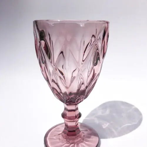 Wijnglas roze vintage klein