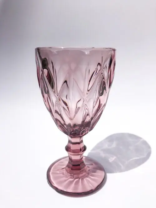 Wijnglas roze vintage klein