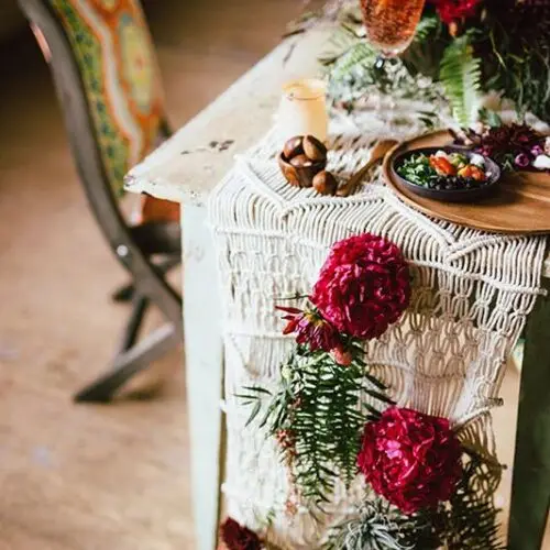 Macrame tafel loper