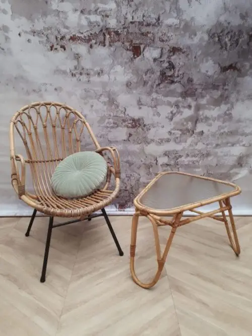 Rotan stoel vintage - Afbeelding 3