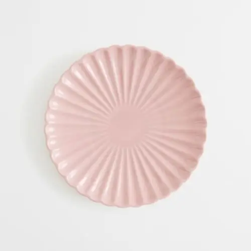 Bord Roze Ribbel 21 cm