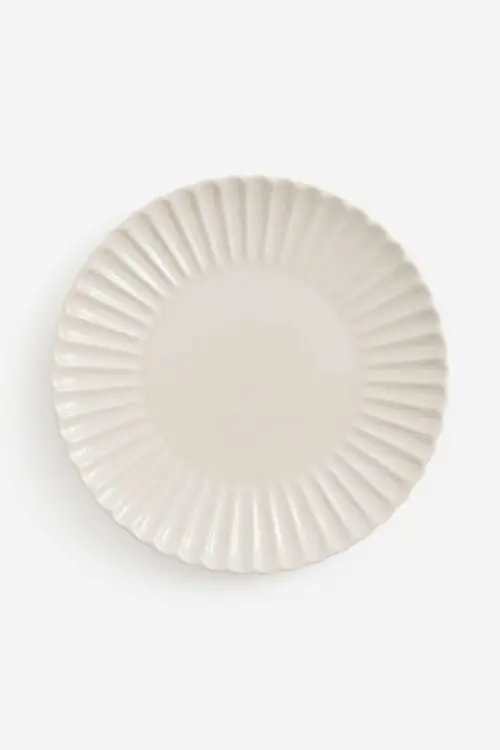 Dinerbord Beige Ribbel 28 cm