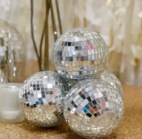 Discoballen zilver 10 cm (set van 5)