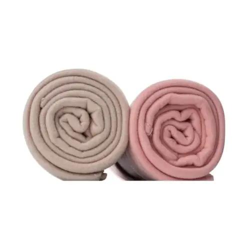Fleece dekentjes mix terracotta/beige (Set van 5)