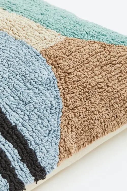 Kussen multicolor blauw blok - Afbeelding 2