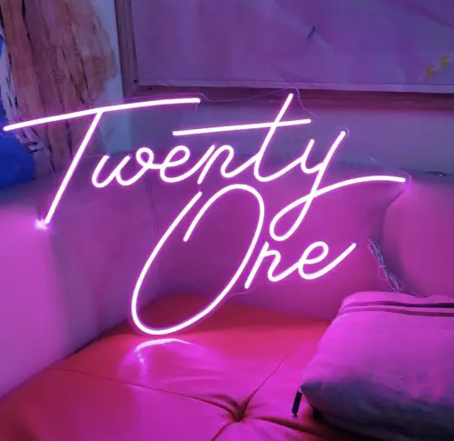 Neon letters 21 handlettering