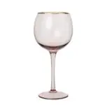 Wijnglas roze goud bol
