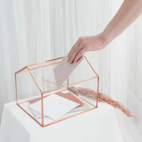 Enveloppendoos huis  roségoud - Afbeelding 3