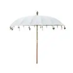 Parasol Bali wit met zwarte parasolvoet