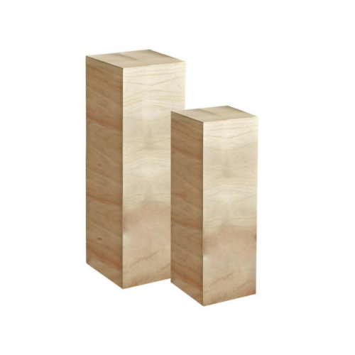 Houten sokkel naturel (set van 2)