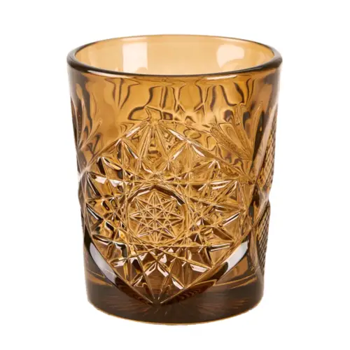 Libbey Hobstar whiskeyglas oker