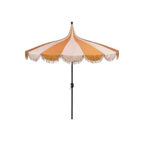 Parasol Oker Wit gestreept punt