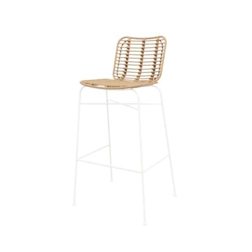 Barkruk Rotan naturel/wit