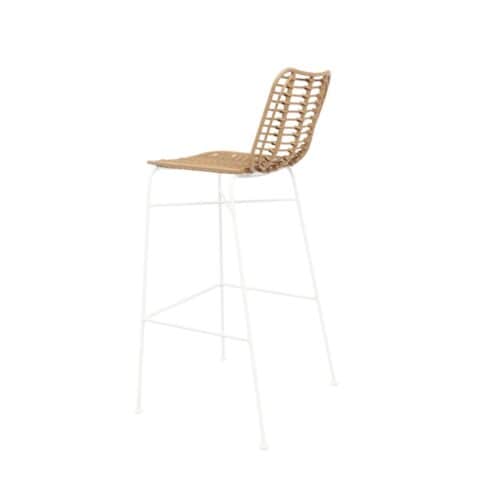 Barkruk Rotan naturel/wit - Afbeelding 2