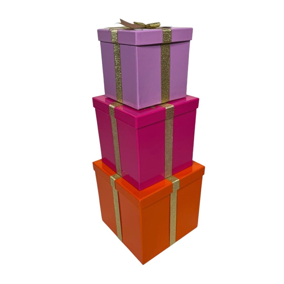 Vierkante Cadeaudozen Set – Sinterklaas Decoratie - Afbeelding 3