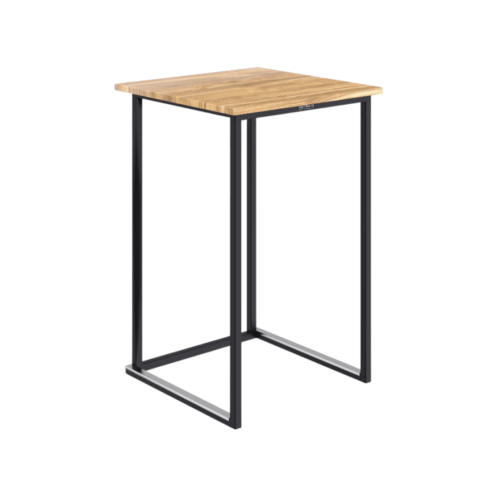 Statafel Cube zwart met houten blad