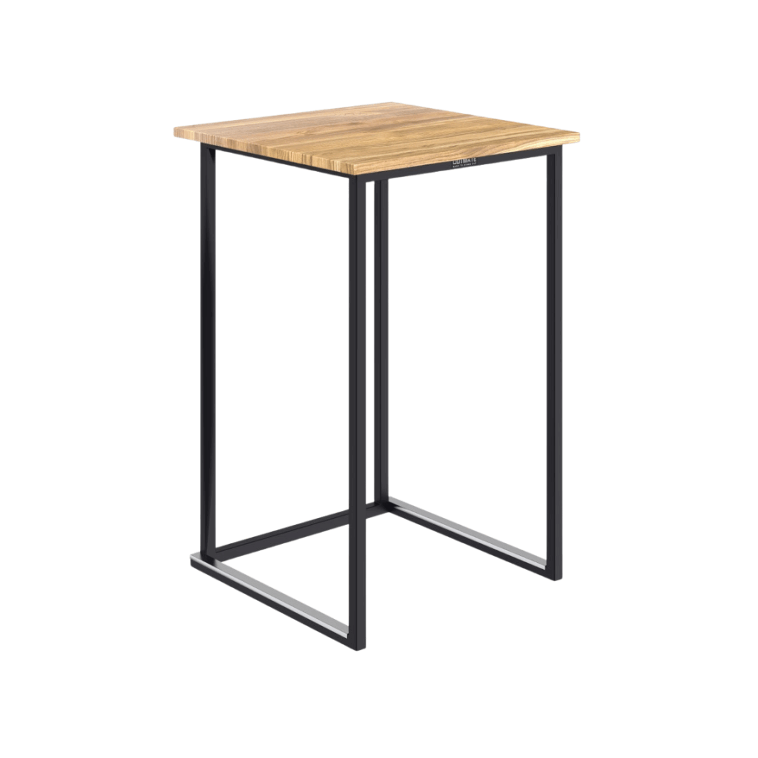 Statafel Cube zwart met houten blad