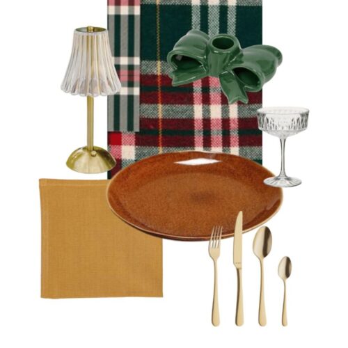 Tafelpakket Cozy Christmas Oker (6 personen)