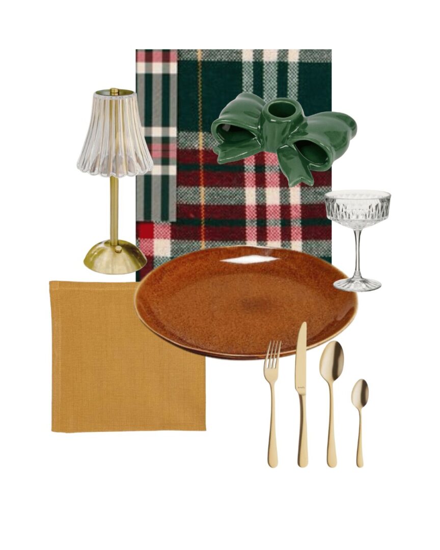 Tafelpakket Cozy Christmas Oker (6 personen)