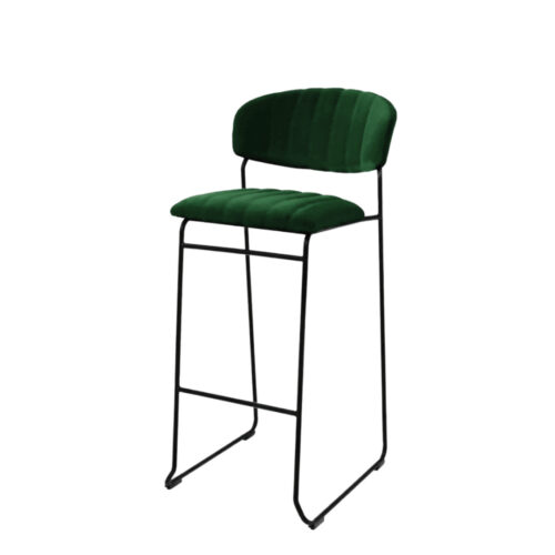 Barkruk velvet groen