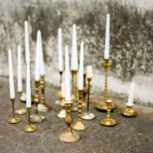 Brass kandelaar vintage (set van 10)