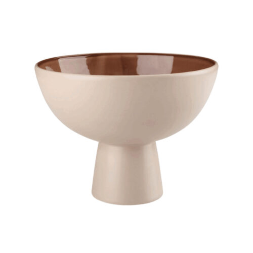 Vaas met verhoogde voet - beige zand