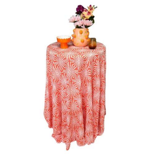 Linnen statafelkleed Oranje Fiesta