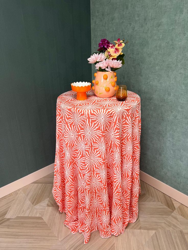 Linnen statafelkleed Oranje Fiesta - Afbeelding 2