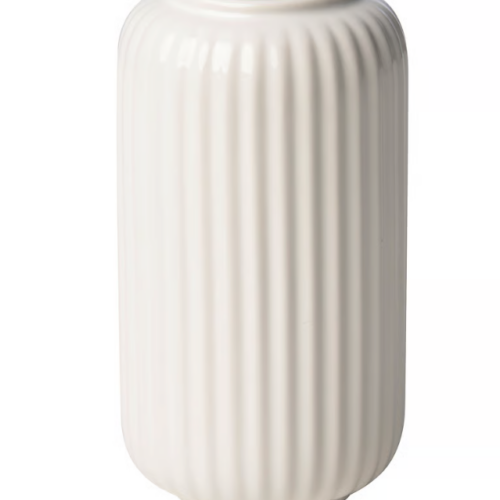 Vaas basic wit ribbel 12cm (set van 5)