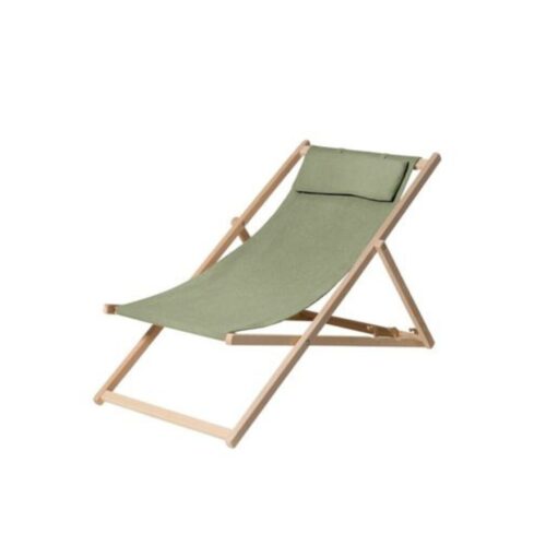 Strandstoel Panama hout - saliegroen