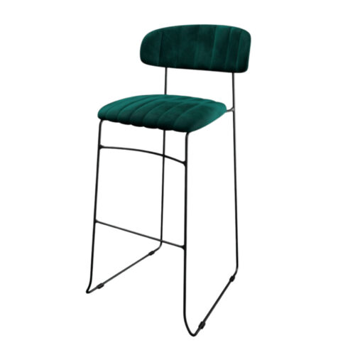 Barkruk velvet groen