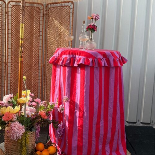 Linnen statafelkleed Mauve Rood