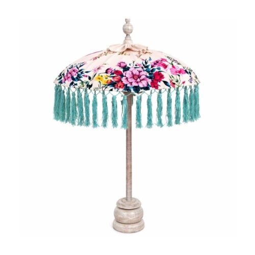 Tafelparasol Beige/Mint – Boho Bloom (Tafelmodel)