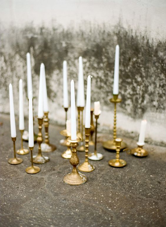 Brass kandelaar vintage (set van 10)