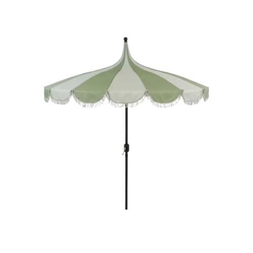 Parasol DonkerGroen Wit gestreept punt